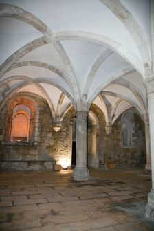 Monks hall with Gothic vault, Monastery of Alcobaca, Alcobaca, Portugal, 2009. Creator: Samuel Magal