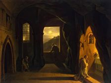 Monks in a Cave, 1850. Creator: Francois-Marius Granet