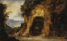 Monks in a Grotto, 1625. Creators: Joos de Momper, the younger, Hans Jordaens III