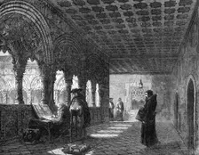 "Monks Illuminating in a Convent at Valladolid, Spain," by T. R. Macquoid..., 1869. Creator: W Palmer