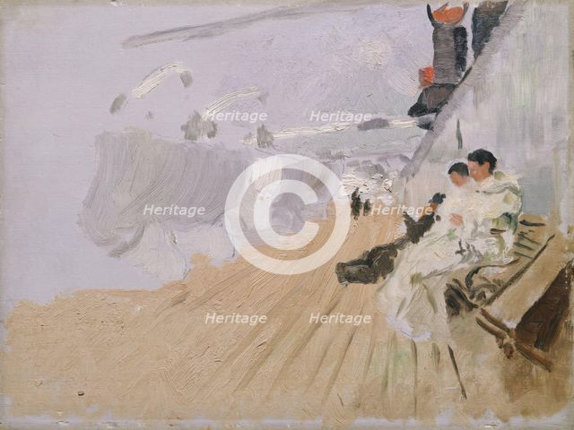 Monks on the Deck, 1898. Creator: Frits Thaulow.