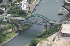 Monkwearmouth Railway Bridge and Wearmouth Bridge, Sunderland, Tyne and Wear, 2017. Creator: Historic England Staff Photographer