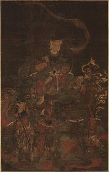 Monju and Attendants, 1200s. Creator: Unknown