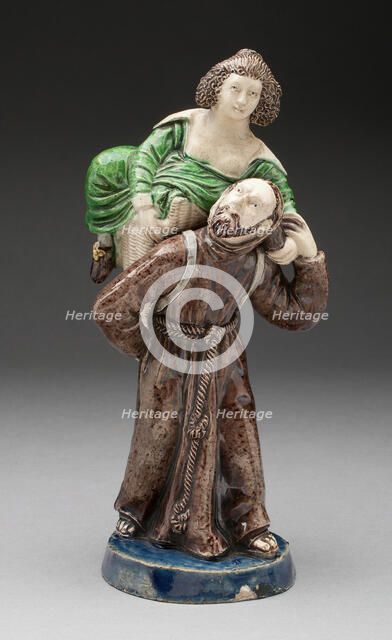 Monk Carrying Woman, Avon, Early 17th century. Creator: Unknown.