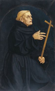 Monk holding a Cross, 1445. Creator: Domenico Veneziano