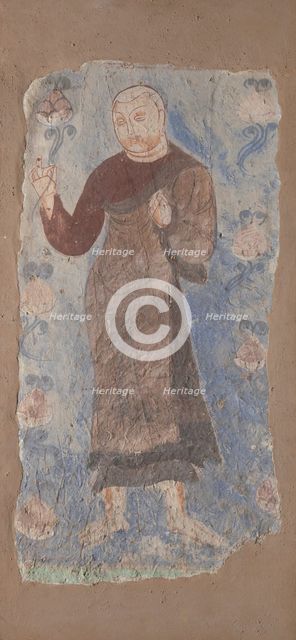 Monk Holding a Lotus, ca. 6th-7th century. Creator: Unknown.
