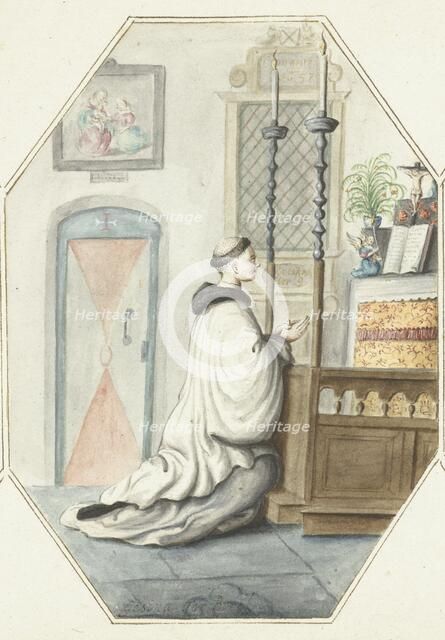 Monk kneeling at an altar, 1657. Creator: Gesina ter Borch.