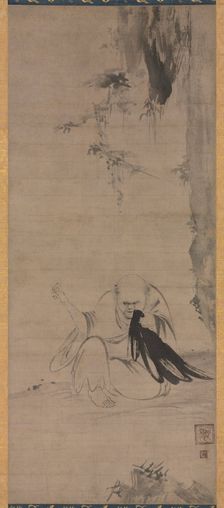 Monk Mending Clothes in the Morning Sun (Choyo Hotetsu), c. 1350 or earlier. Creator: Ka? (Japanese, dates unknown)