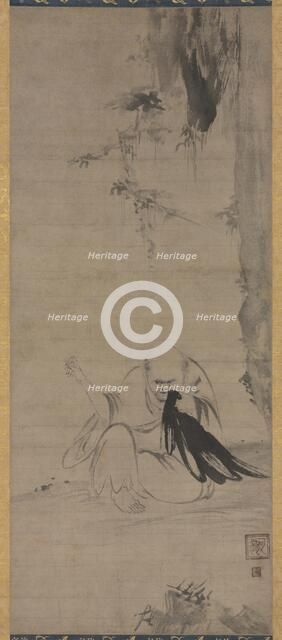 Monk Mending Clothes in the Morning Sun (Choyo Hotetsu), c. 1350 or earlier. Creator: Ka? (Japanese, dates unknown).