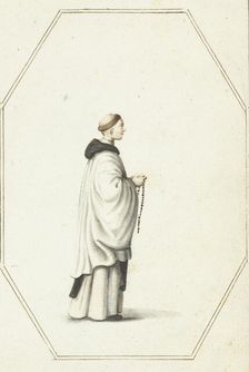 Monk standing with a rosary, c.1657. Creator: Gesina ter Borch