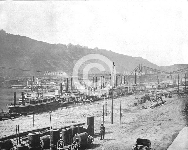 Monongahela Wharf, Pittsburgh, Pennsylvania, USA, c1900.  Creator: Unknown.