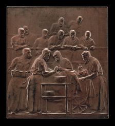 Monod Demonstrating a Procedure in the Operating Theater [reverse], c. 1906. Creator: Alexandre Louis Marie Charpentier