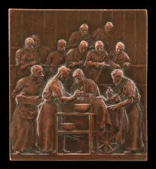 Monod Demonstrating a Procedure in the Operating Theatre [reverse], c. 1906. Creator: Alexandre Louis Marie Charpentier