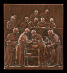 Monod Demonstrating a Procedure in the Operating Theatre [reverse], c. 1906. Creator: Alexandre Louis Marie Charpentier