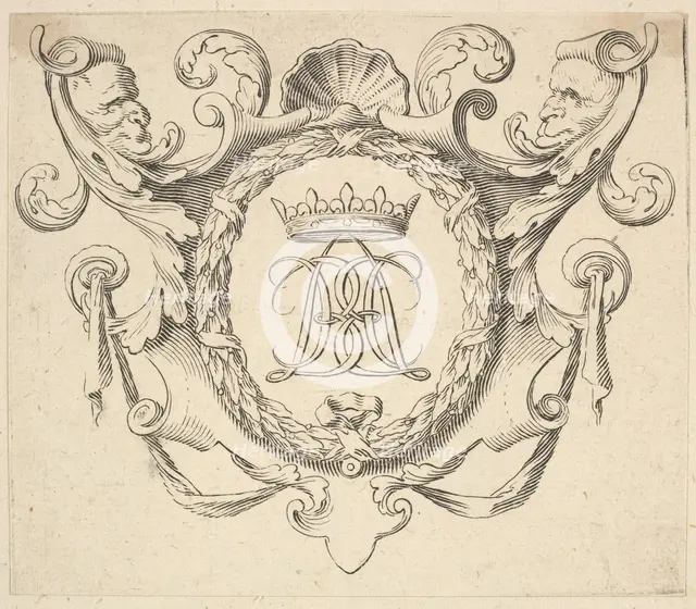 Monogram Crowned. Creator: Claude Mellan.