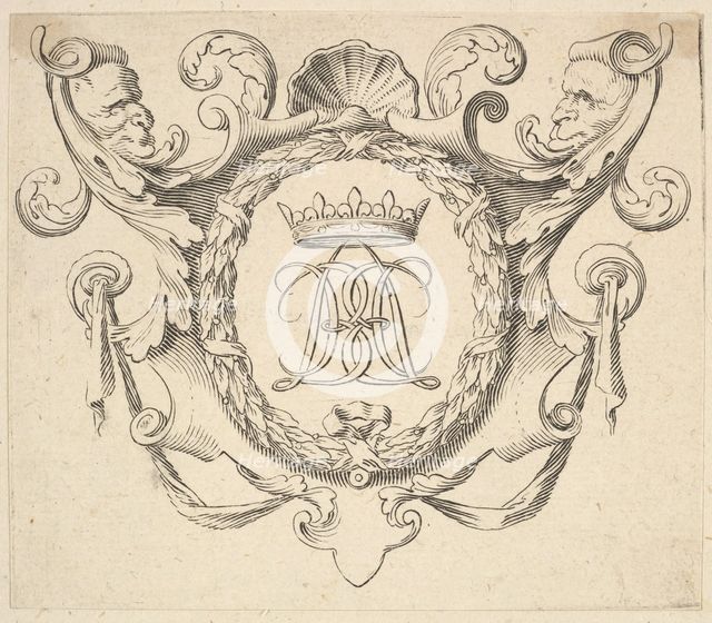 Monogram Crowned. Creator: Claude Mellan.