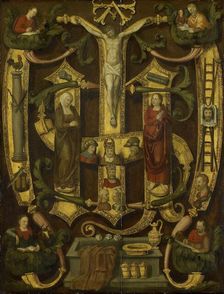 Monogram of Christ combined with Instruments of the Passion, c.1560. Creator: Anon
