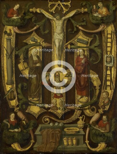 Monogram of Christ combined with Instruments of the Passion, c.1560. Creator: Anon.