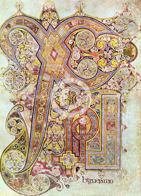 Monogram page from the Book of Kells Christi Auteum Generatio, c800. Artist: Unknown
