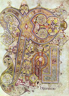 Monogram page from the Book of Kells Christi Auteum Generatio, c800