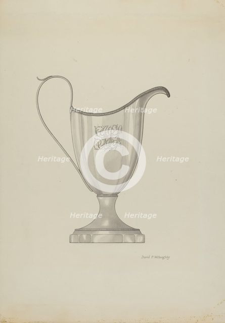 Monogrammed Silver Cream Pitcher, c. 1937. Creator: David P. Willoughby.