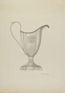 Monogrammed Silver Cream Pitcher, c. 1937. Creator: David P. Willoughby