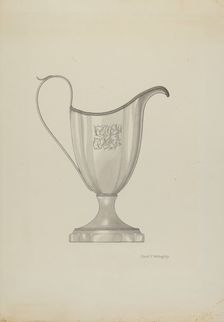 Monogrammed Silver Cream Pitcher, c. 1937. Creator: David P. Willoughby