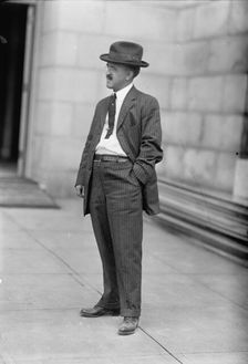 Monorail Subway, Capitol To Senate - Man Who Installed System, 1912. Creator: Harris & Ewing