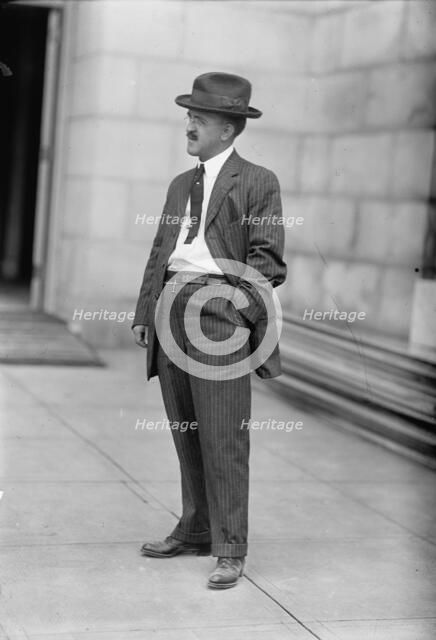 Monorail Subway, Capitol To Senate - Man Who Installed System, 1912. Creator: Harris & Ewing.