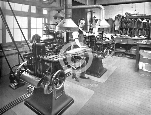 'Monotype Casters and Stereotype Department', 1919. Artist: Unknown.