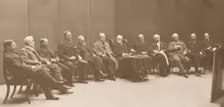 Monotone photograph of the Selection Committee, April 1914. Creators: William Henry Grove, Charles Henry Boulton