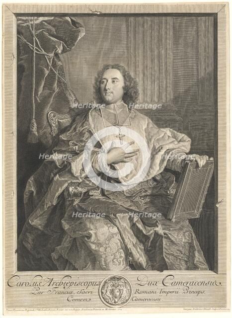 Monseigneur Louis-Charles d'Orléans de Saint-Albin, Archbishop of Cambrai, 1741. Creator: Georg Friedrich Schmidt.