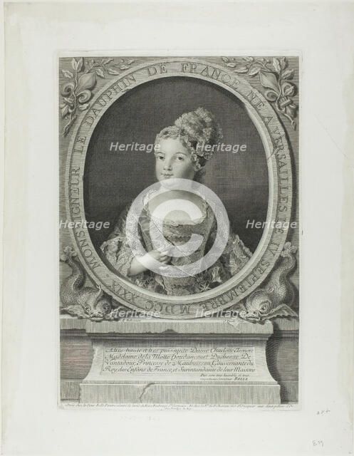 Monseigneur the Dauphin of France, 1730/33. Creator: Jean Daullé.