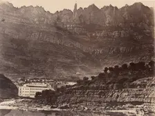 Monserrat, Vista general de la montaña desde Monistrol, 1860. Creator: Charles Clifford