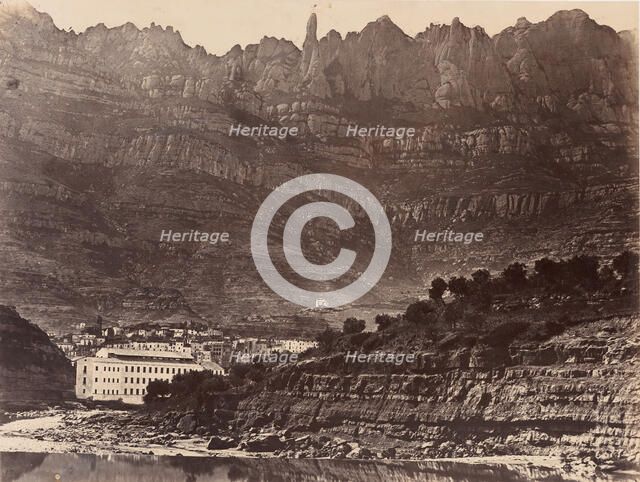 Monserrat, Vista general de la montaña desde Monistrol, 1860. Creator: Charles Clifford.