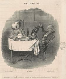 Monsieur a sa bête, Madame son animal..., 19th century. Creator: Honore Daumier