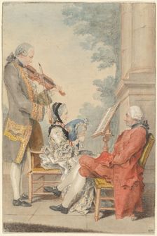 Monsieur and Madame Blizet with Monsieur Le Roy the Actor, c. 1765. Creator: Louis de Carmontelle
