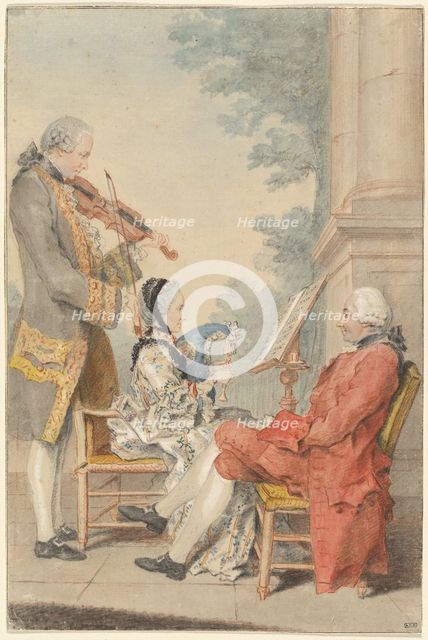 Monsieur and Madame Blizet with Monsieur Le Roy the Actor, c. 1765. Creator: Louis de Carmontelle.