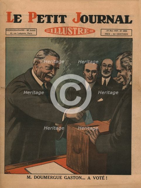 Monsieur Gaston Doumergue...has voted!, 1929. Creator: Unknown.