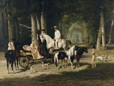 Monsieur et Madame Mosselman and their two daughters, 1848. Creator: Alfred Dedreux