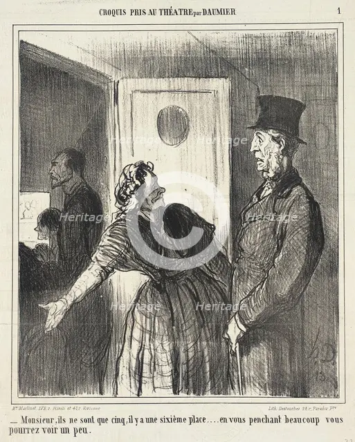 Monsieur, ils ne sont que cinq.., 1864. Creator: Honore Daumier.