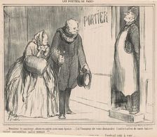Monsieur le concierge, allant en soirée..., 19th century. Creator: Honore Daumier