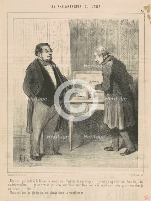 Monsieur par suite de la fusion...19th century. Creator: Honore Daumier.