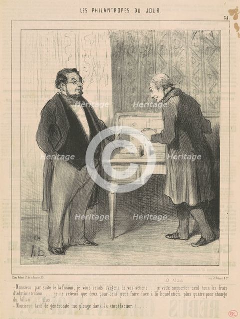 Monsieur par suite de la fusion...19th century. Creator: Honore Daumier.