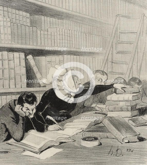 Monsieur, pardon si je vous gêne un peu..., 1844. Creator: Honore Daumier.