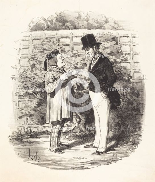 - Monsieur voilà vingt ans que je poursuis l'union de la reinette et de la pomme d'apis..., 1846. Creator: Honore Daumier.