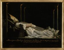 Monsignor Darboy (1813-1871), Archbishop of Paris, laid out after his death, 1871. Creator: Unknown