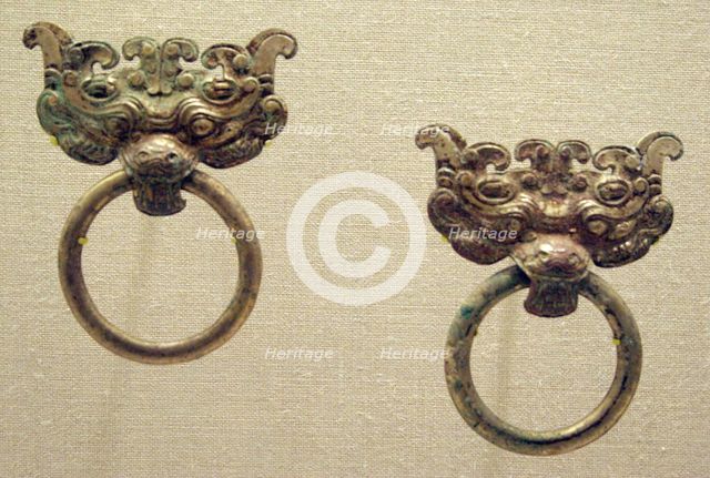 Monster-Mask Fitting with Ring Handle, Han dynasty (206 B.C.-A.D. 220). Creator: Unknown.