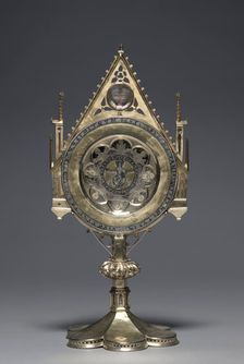 Monstrance with the "Paten of Saint Bernward", c. 1180-1190. Creator: Saint Oswald Reliquary Workshop (German)