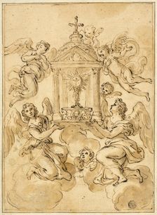 Monstrance Borne by Angels, n.d. Creator: Giacinto Calandrucci
